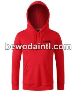 Fleece Pullover Red Hoodie for Men