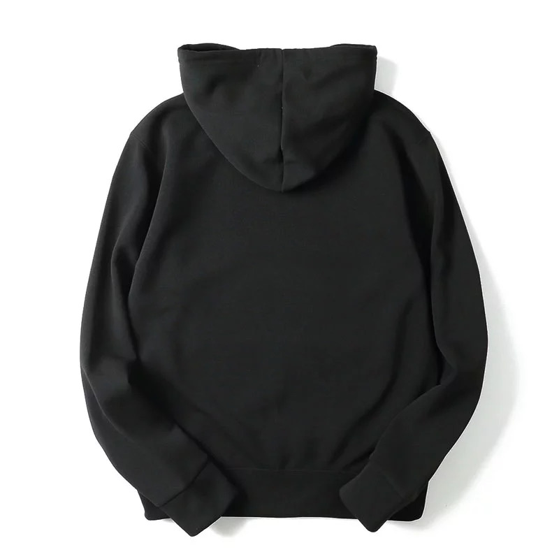 Black Cotton Fleece Hoodies Pullover / Zipper