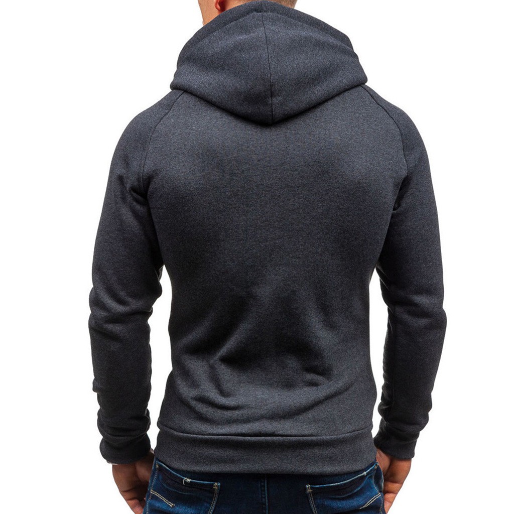 Men Cotton Fleece Hoodie with Zipper