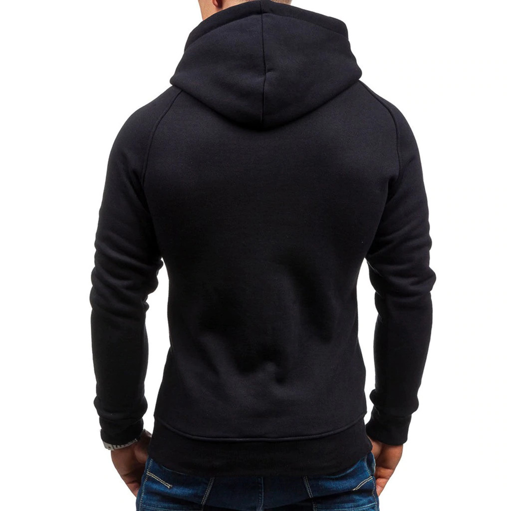 Men Cotton Fleece Hoodie with Zipper