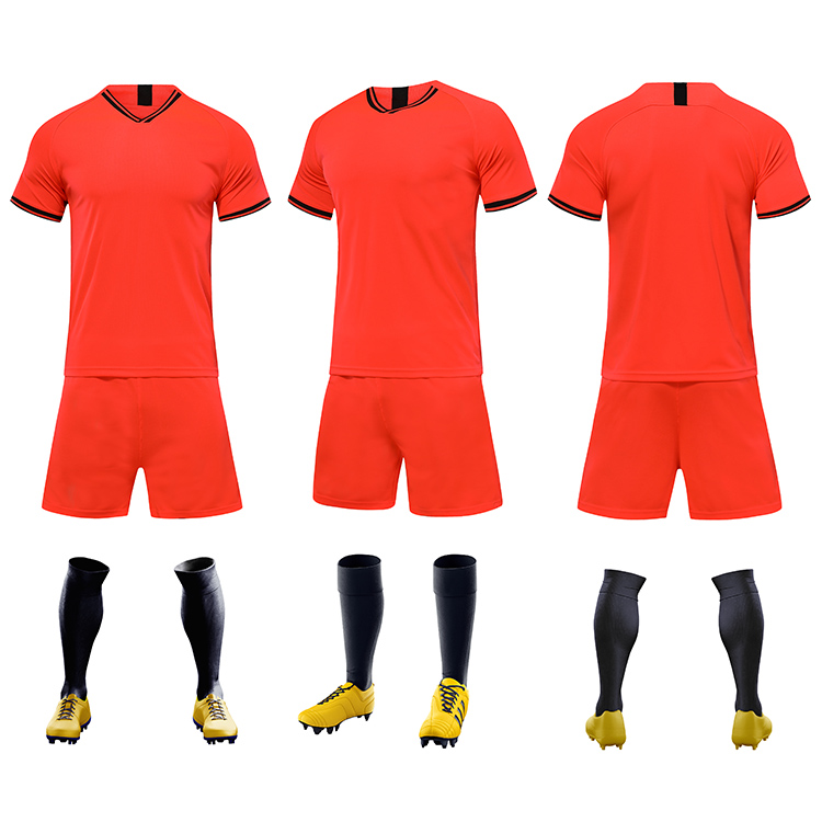 2021-2022 cheap soccer uniform set campera futbol black and red jersey