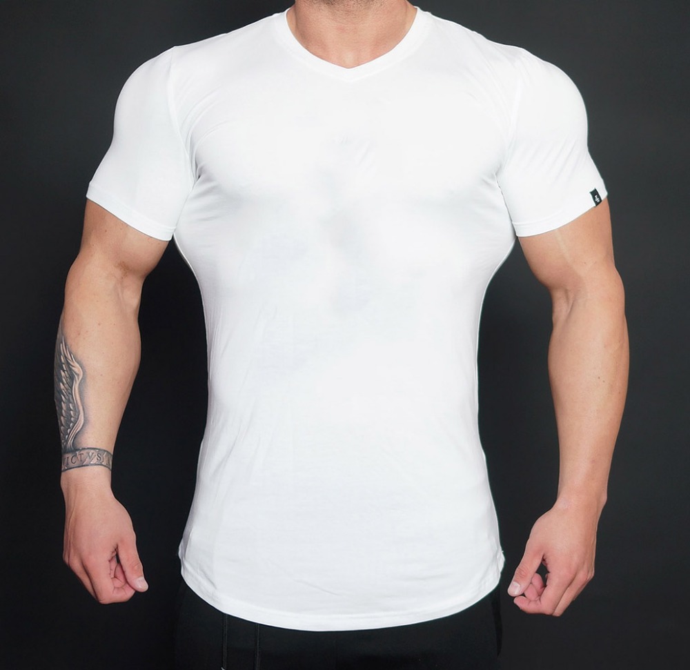 Cheap Custom Printed Blank Men Muscle Fit Bodybuilding Sports T Shirts