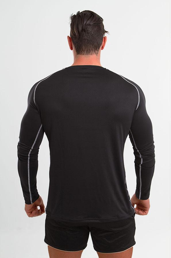 Mens Muscle Fit Workout Apparel Running Long Sleeve Fitness Gym Shirts