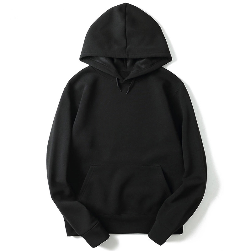 Black Cotton Gym Fleece Hoodies Zipper Pullover - Bewoda International
