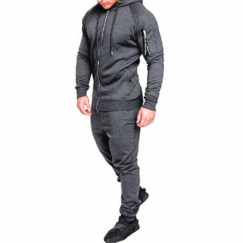 Men Gym Fashion Grey Fleece Tracksuit - Bewoda International