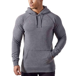 Men Pullover Gym Athletics Grey Hoodie