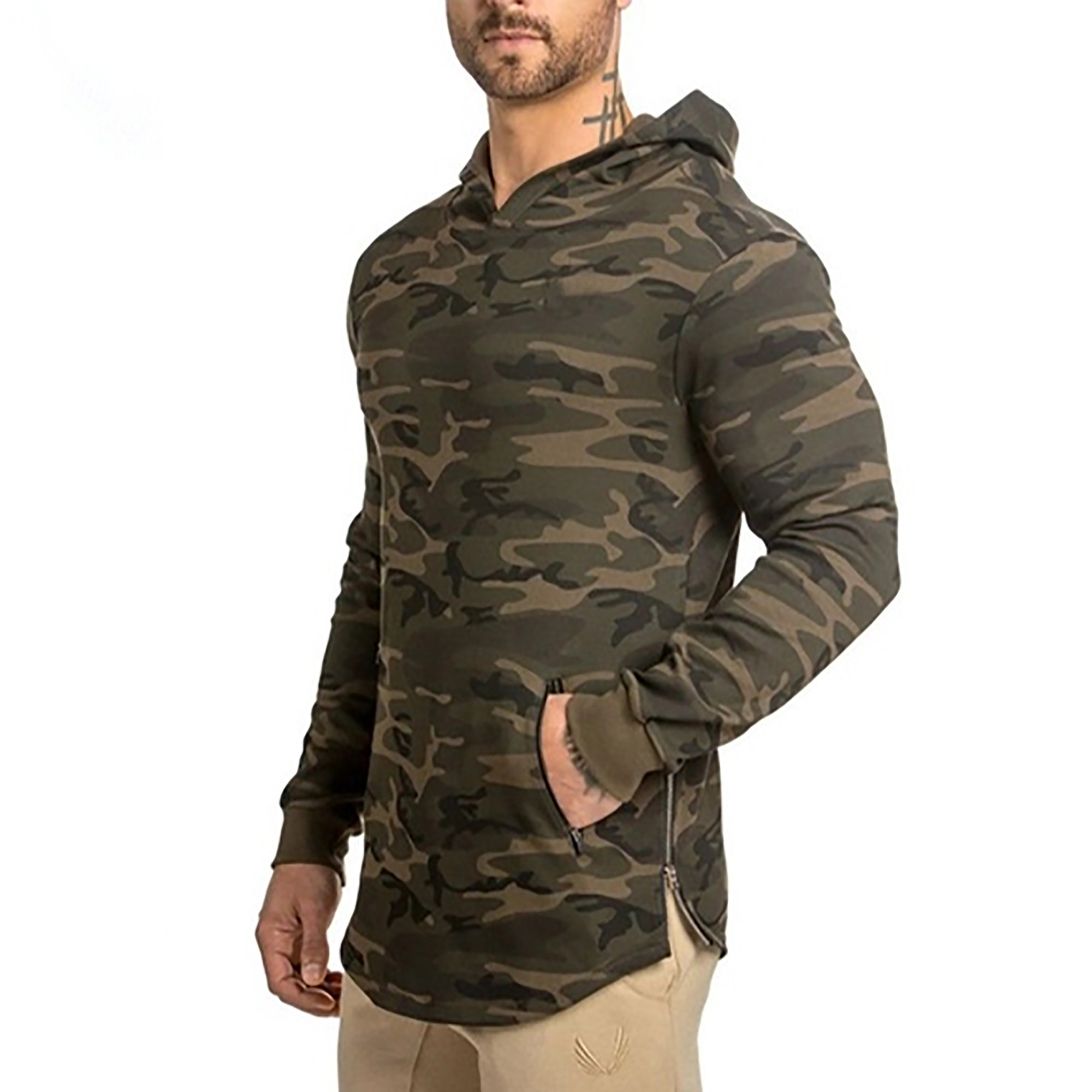 Camo Fitness Tracksuit Plus Size Pullover Hoodies