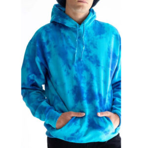 Custom Sport Sweatshirt Blue Tie Dye Men Gym Hoodies