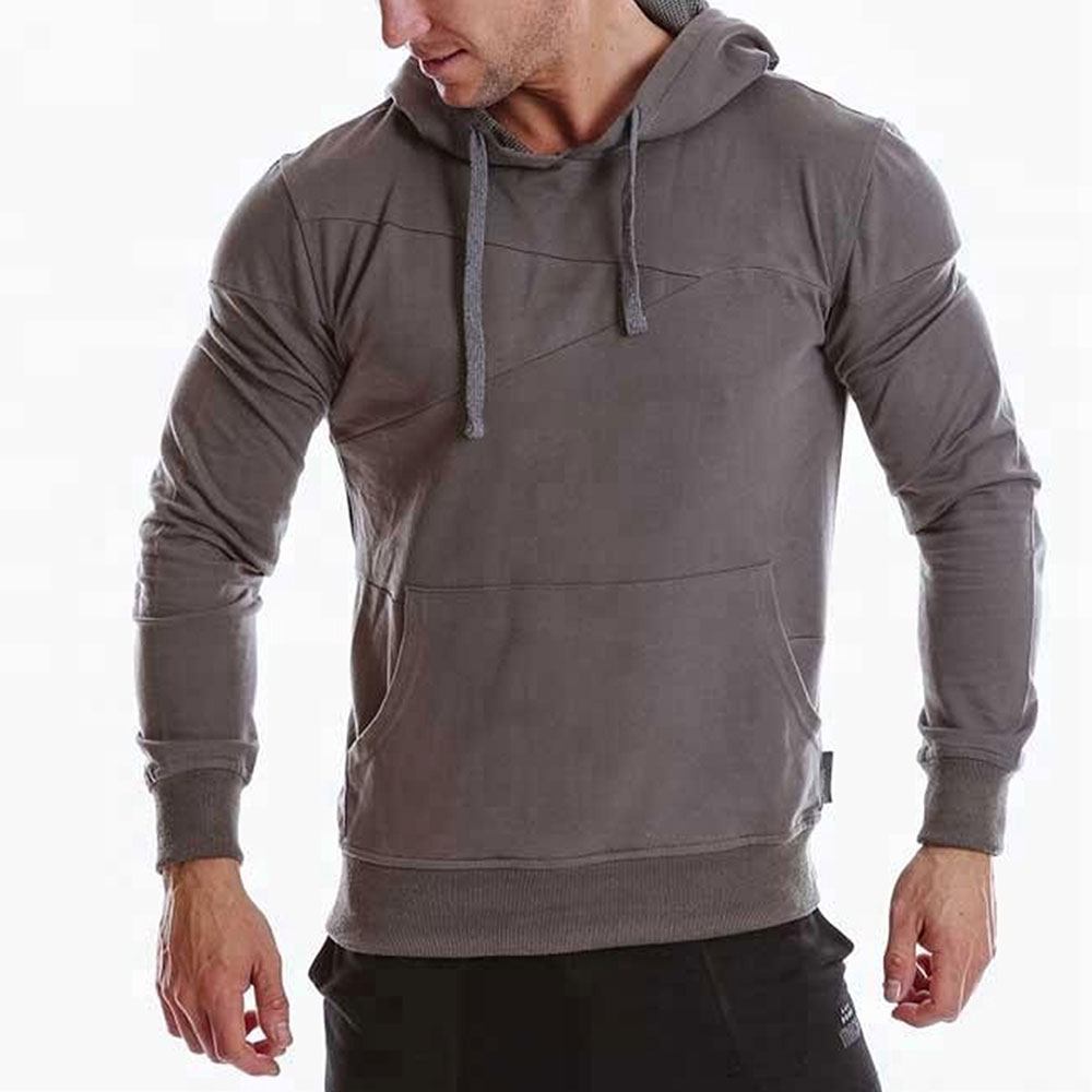 2021 New Fashion mens fitted pullover hoodie wholesale fitness apparel