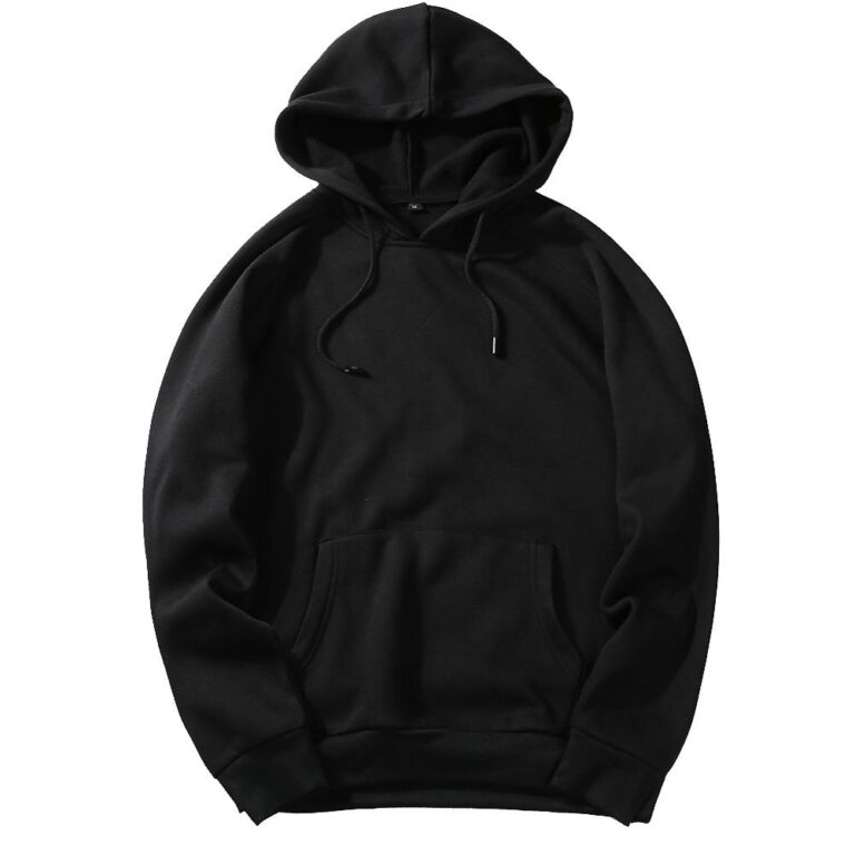 Wholesale Blank Cotton Fleece Oversized Mens Black Hoodie5 768x768 